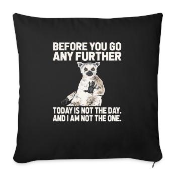 Lemur Catta Ring-tailed lemur - Sofa pillowcase 17,3'' x 17,3'' (45 x 45 cm) - black - Front