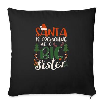 Der Weihnachtsmann befördert mich zur großen - Sofakissenbezug 45 x 45 cm - Schwarz - Vorne