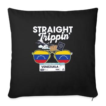 Straight Trippin' Venezuela Vacation Tour Voyage - Housse de coussin décorative 45 x 45 cm - noir - Devant