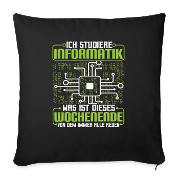 Informatikstudent Programmierer - Sofakissenbezug 45 x 45 cm - Schwarz - Vorne