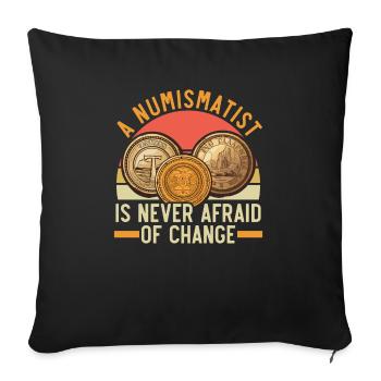 Coin Collector Numismatist Coin Collecting - Sofa pillowcase 17,3'' x 17,3'' (45 x 45 cm) - black - Front