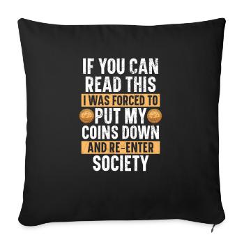 Coin Collector Numismatist Coin Collecting - Sofa pillowcase 17,3'' x 17,3'' (45 x 45 cm) - black - Front