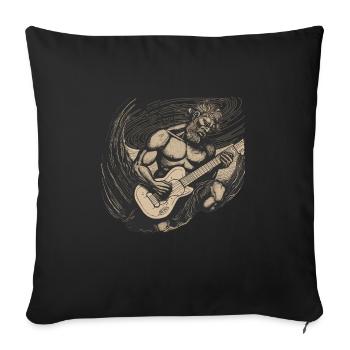 Man Playing Electric Guitar Rock 'n' Roll - Sofa pillowcase 17,3'' x 17,3'' (45 x 45 cm) - black - Front