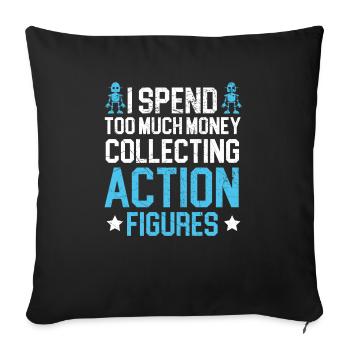 Action Figurine Collector Hobby Toy Collection - Housse de coussin décorative 45 x 45 cm - noir - Devant