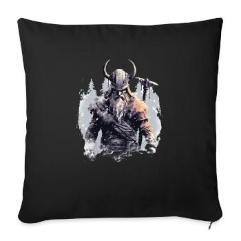 Viking Battle Cry Viking nordique - Housse de coussin décorative 45 x 45 cm - noir - Devant