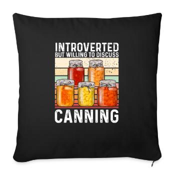 Mise en conserve, mise en conserve, mise en conserve, conservation des aliments - Housse de coussin décorative 45 x 45 cm - noir - Devant