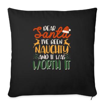 Cher Père Noël, j’étais méchant - Housse de coussin décorative 45 x 45 cm - noir - Devant