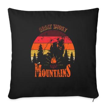 Great Smoky Mountains - Housse de coussin décorative 45 x 45 cm - noir - Devant