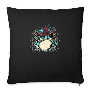 Schlagzeug Percussionist Drummer Octopus - Sofa pillowcase 17,3'' x 17,3'' (45 x 45 cm) - black - Front