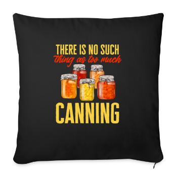 Mise en conserve, mise en conserve, mise en conserve, conservation des aliments - Housse de coussin décorative 45 x 45 cm - noir - Devant