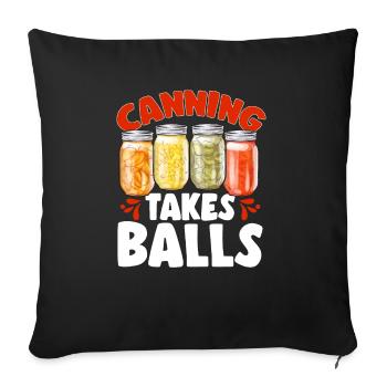 Mise en conserve, mise en conserve, mise en conserve, conservation des aliments - Housse de coussin décorative 45 x 45 cm - noir - Devant