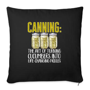 Mise en conserve, mise en conserve, mise en conserve, conservation des aliments - Housse de coussin décorative 45 x 45 cm - noir - Devant