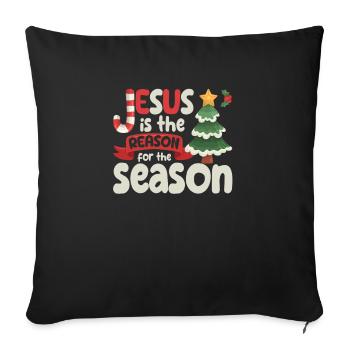 Jésus est la raison de la drôle de la saison - Housse de coussin décorative 45 x 45 cm - noir - Devant