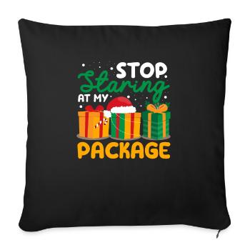Stop Staring At My Package Funny Christmas - Sofa pillowcase 17,3'' x 17,3'' (45 x 45 cm) - black - Front