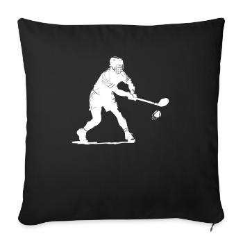 Hurling Irlande Sport irlandais Gaélique Sliotar Hurler - Housse de coussin décorative 45 x 45 cm - noir - Devant