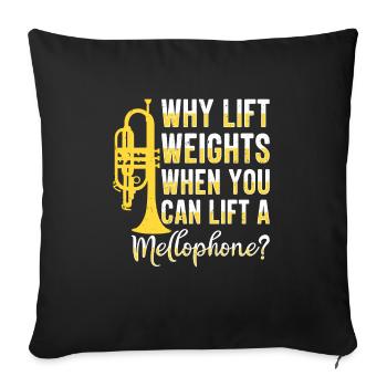 Mellophonist, Musical Instrument Orchestra, - Sofa pillowcase 17,3'' x 17,3'' (45 x 45 cm) - black - Front