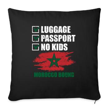 Luggage Passport No Kids Morocco Bound Holidays - Sofa pillowcase 17,3'' x 17,3'' (45 x 45 cm) - black - Front
