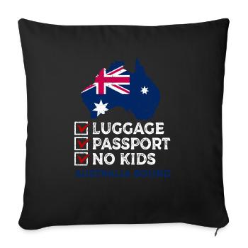 Luggage Passport Australia Bound Holiday Travel - Sofa pillowcase 17,3'' x 17,3'' (45 x 45 cm) - black - Front