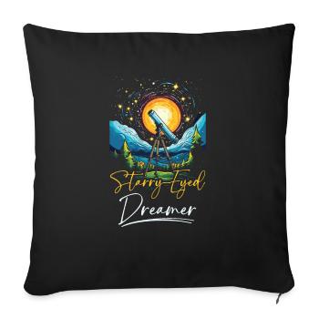 Astronome Astronomie Constellations Étoiles Espace - Housse de coussin décorative 45 x 45 cm - noir - Devant