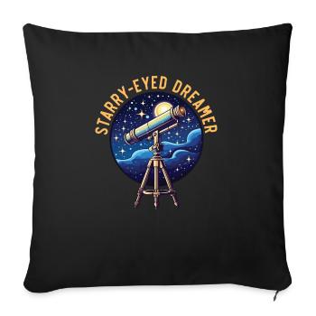 Astronome Astronomie Constellations Étoiles Espace - Housse de coussin décorative 45 x 45 cm - noir - Devant