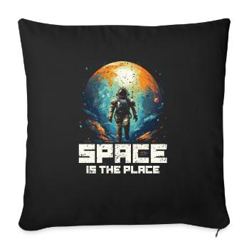 Astronome Astronomie Constellations Étoiles Espace - Housse de coussin décorative 45 x 45 cm - noir - Devant