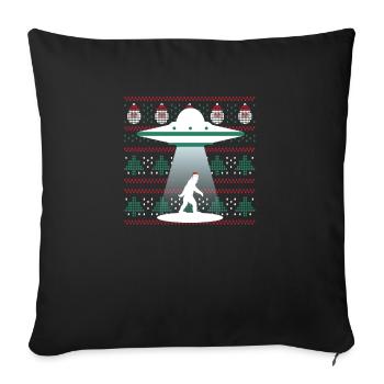 Père Noël Ovni Alien Bigfoot Moche - Housse de coussin décorative 45 x 45 cm - noir - Devant