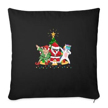 Dabbing Santa Claus Elf Unicorn Christmas Tree - Sofa pillowcase 17,3'' x 17,3'' (45 x 45 cm) - black - Front