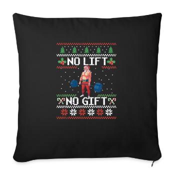 No Lift No Present Weihnachtsmann Gym Workout Ugly - Sofakissenbezug 45 x 45 cm - Schwarz - Vorne