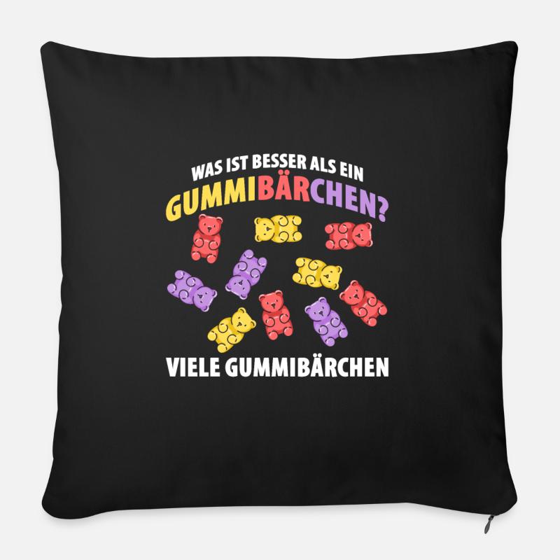 Was ist besser als ein Gummibärchen? Viele Gummibä - Sofakissenbezug 45 x 45 cm - Schwarz