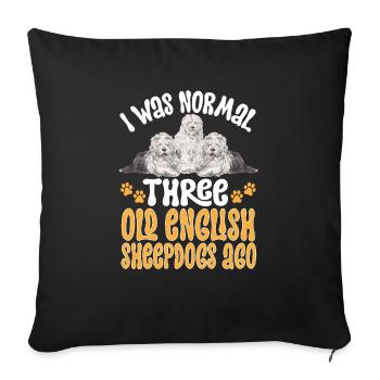Vieux chien de berger anglais Sheepie Bobtail - Housse de coussin décorative 45 x 45 cm - noir - Devant
