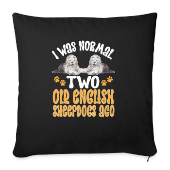 Old English Sheepdog Sheepie Bobtail - Sofa pillowcase 17,3'' x 17,3'' (45 x 45 cm) - black - Front