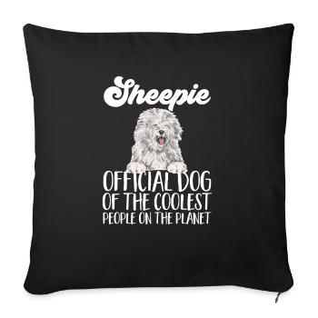 Old English Sheepdog Sheepie Bobtail - Sofa pillowcase 17,3'' x 17,3'' (45 x 45 cm) - black - Front