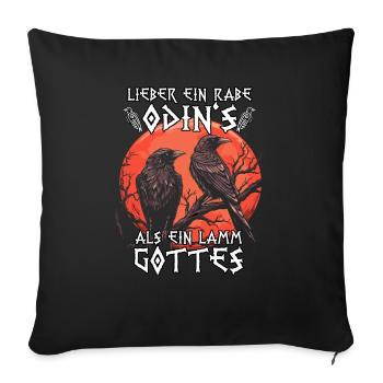 Viking Legends | Viking Costume | Odin's Raven - Sofa pillowcase 17,3'' x 17,3'' (45 x 45 cm) - black - Front
