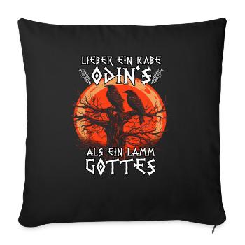 Odin's Eyes | Viking T-shirt | Odin's Raven - Sofa pillowcase 17,3'' x 17,3'' (45 x 45 cm) - black - Front