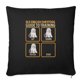 Old English Sheepdog Sheepie Bobtail - Sofa pillowcase 17,3'' x 17,3'' (45 x 45 cm) - black - Front