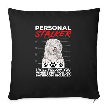 Old English Sheepdog Sheepie Bobtail - Sofa pillowcase 17,3'' x 17,3'' (45 x 45 cm) - black - Front
