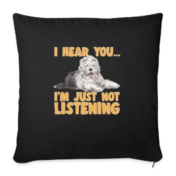 Old English Sheepdog Sheepie Bobtail - Sofa pillowcase 17,3'' x 17,3'' (45 x 45 cm) - black - Front