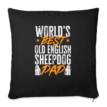 Old English Sheepdog Sheepie Bobtail - Sofa pillowcase 17,3'' x 17,3'' (45 x 45 cm) - black - Front
