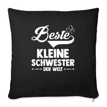 Geschwister Schwestern Schwester - Sofakissenbezug 45 x 45 cm - Schwarz - Vorne
