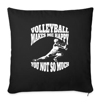 Volleyball de plage Volleyball Volleyball Cadeau de joueur de volleyball - Housse de coussin décorative 45 x 45 cm - noir - Devant