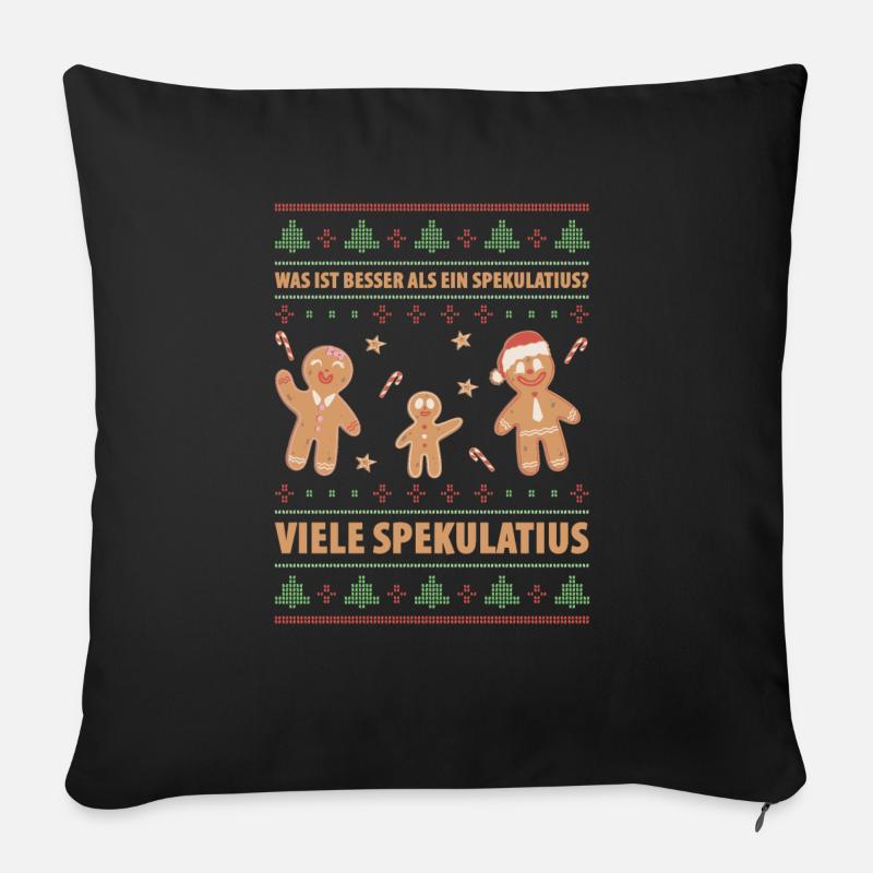 Was ist besser als ein Spekulatius? Viele Spekulat - Sofakissenbezug 45 x 45 cm - Schwarz