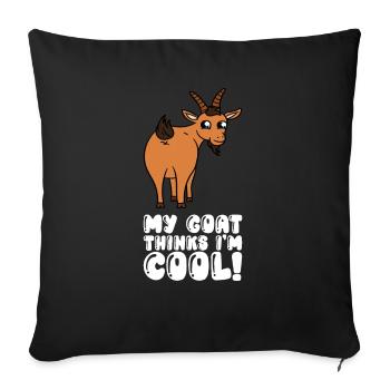 My goat thinks I'm cool - Sofa pillowcase 17,3'' x 17,3'' (45 x 45 cm) - black - Front