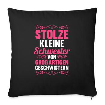 Geschwister Schwestern Schwester - Sofakissenbezug 45 x 45 cm - Schwarz - Vorne