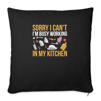 Désolé de ne pas pouvoir le faire, je suis avec - Housse de coussin décorative 45 x 45 cm - noir - Devant