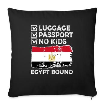 Luggage Passport No Kids Egypt Bound Holiday Trip - Sofa pillowcase 17,3'' x 17,3'' (45 x 45 cm) - black - Front