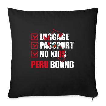 Luggage Passport No Kids Peru Bound Vacation Trip - Sofa pillowcase 17,3'' x 17,3'' (45 x 45 cm) - black - Front