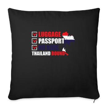 Luggage Passport No Kids Thailand Bound - Sofa pillowcase 17,3'' x 17,3'' (45 x 45 cm) - black - Front