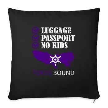 Luggage Passport No Kids Tokyo Bound Vacation Trip - Sofa pillowcase 17,3'' x 17,3'' (45 x 45 cm) - black - Front