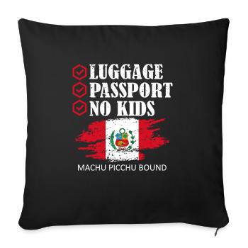 Passeport de bagages Machu Picchu Voyage de vacances à destination - Housse de coussin décorative 45 x 45 cm - noir - Devant