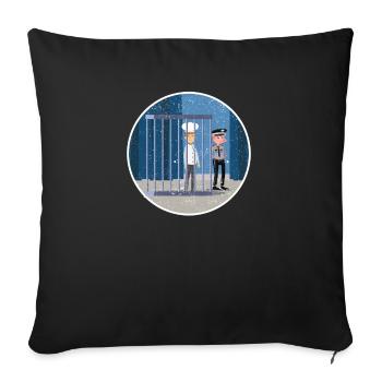 Drôle de chef végétalien Chef de restaurant Travail de cuisine - Housse de coussin décorative 45 x 45 cm - noir - Devant